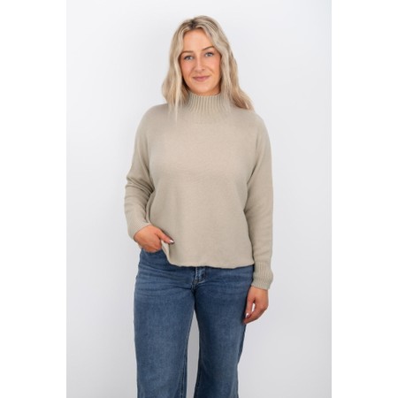 Amazing Woman Jolie Beige Boxy High Neck Knit - Beige
