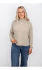 Amazing Woman Beige Jolie Beige Boxy High Neck Knit  