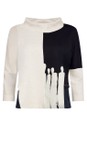 Naya Black / Sand Naya Two Tone Print Funnel Neck Top  