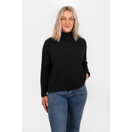 Amazing Woman Jolie Black Boxy High Neck Knit - Black
