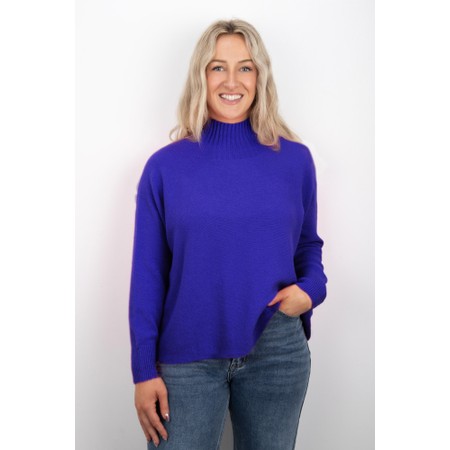 Amazing Woman Jolie Blusa Blue Boxy High Neck Knit - Blue