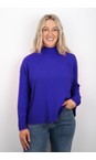Amazing Woman Blusa Blue Jolie Blusa Blue Boxy High Neck Knit  