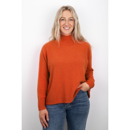 Amazing Woman Jolie Burnt Orange Boxy High Neck Knit - Orange