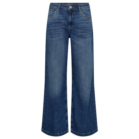 Mos Mosh Dara Deco Wide Leg Mid Blue Jean - Blue