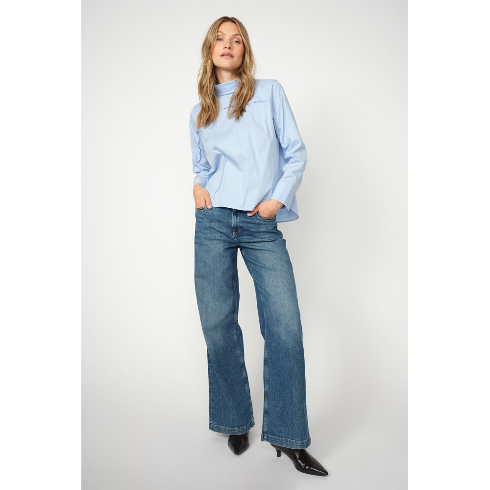 Mos Mosh Dara Mid Blue Deco Jean 493 Mid Blue