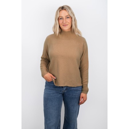 Amazing Woman Jolie Caramel Boxy High Neck Knit - Brown