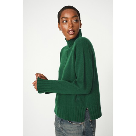 Mos Mosh Aima Cashmere Amazon Highneck Knit Top - Blue