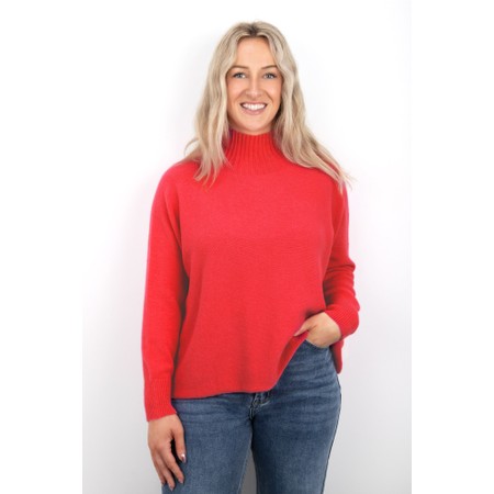 Amazing Woman Jolie Coral Boxy High Neck Knit - Orange