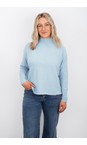 Amazing Woman Crystal Blue Jolie Crystal Blue Boxy High Neck Knit  