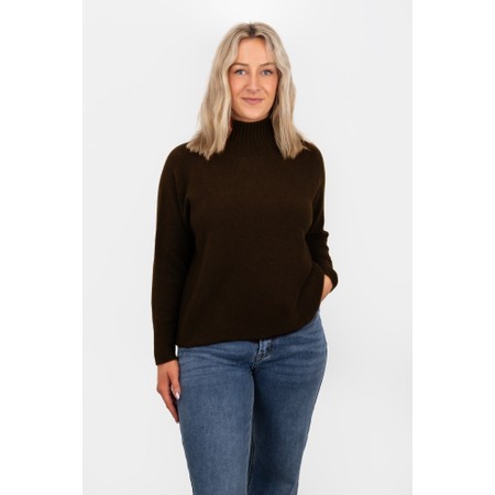 Amazing Woman Jolie Dark Chocolate Boxy High Neck Knit - Brown