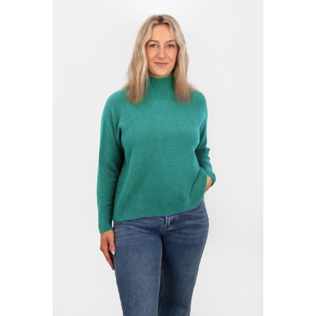 Amazing Woman Jolie Boxy Dark Turquoise High Neck Knit - Blue