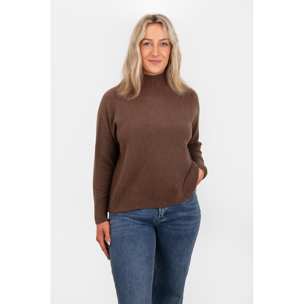 Amazing Woman Jolie Espresso Boxy High Neck Knit Espresso