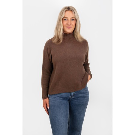 Amazing Woman Jolie Espresso Boxy High Neck Knit - Brown