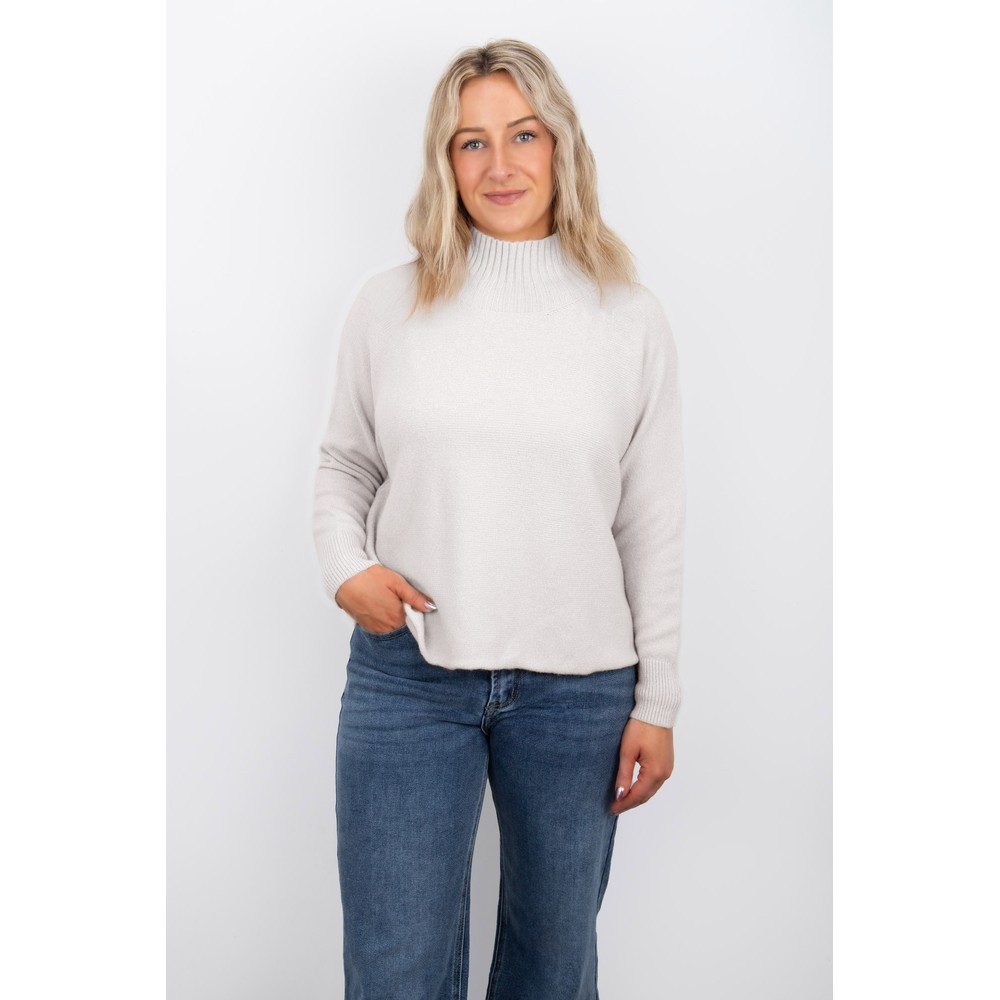 Amazing Woman Jolie Ivory Boxy High Neck Knit Ivory