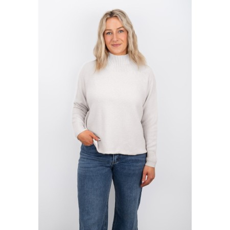 Amazing Woman Jolie Ivory Boxy High Neck Knit - Off-White