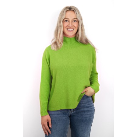 Amazing Woman Jolie Kiwi Boxy High Neck Knit - Green