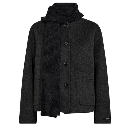 Mos Mosh Maria Loisa Wool Jacket With Detachable Scarf - Brown