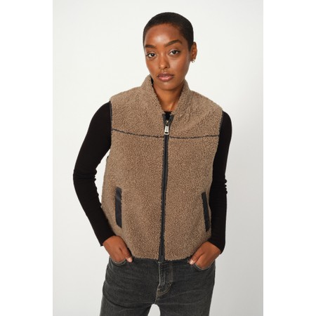 Mos Mosh Rowe Falcon Teddy Waistcoat - Brown
