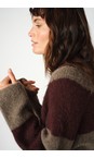 Mos Mosh 159 Fudge Taci Stripe V-Neck Knit Top  