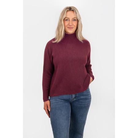 Amazing Woman Jolie Mulberry Purple Boxy High Neck Knit - Purple