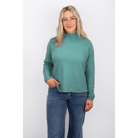 Amazing Woman Jolie Opal Boxy High Neck Knit - Green