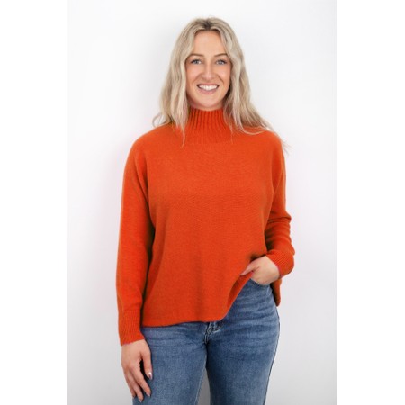 Amazing Woman Jolie Orange Boxy High Neck Knit - Orange