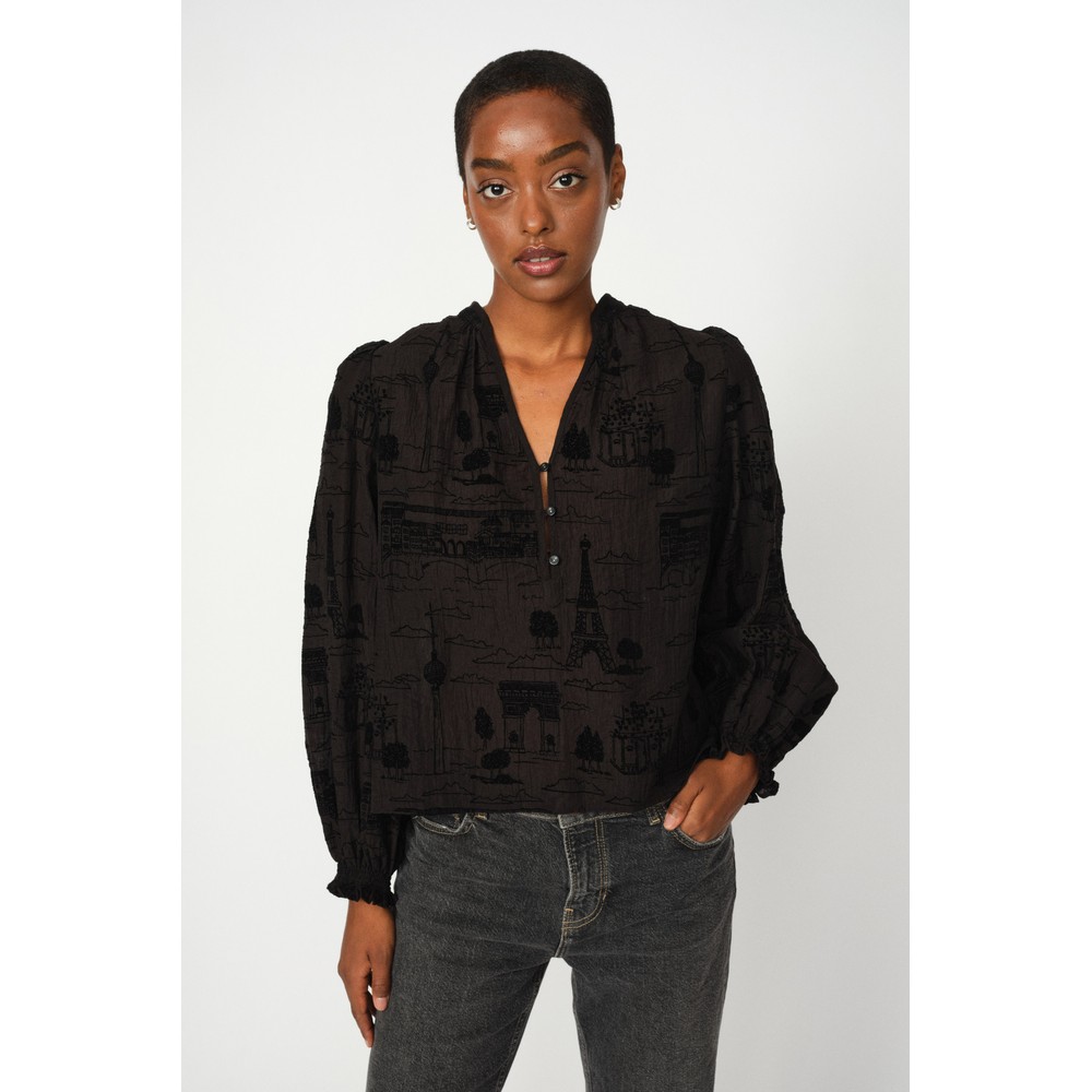 Mos Mosh Tazzin Tale Black Light Blouse 801 Black 