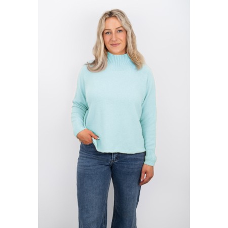 Amazing Woman Jolie Pale Blue Boxy High Neck Knit - Blue