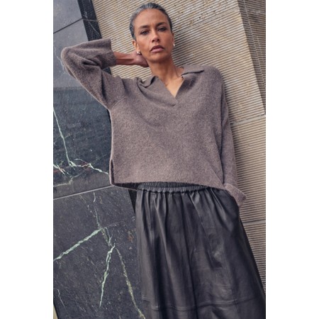 Mos Mosh Thora Aidy Polo Knit - Brown
