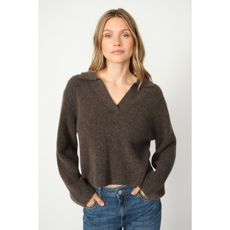 Mos Mosh Thora Aidy Polo Knit - Brown