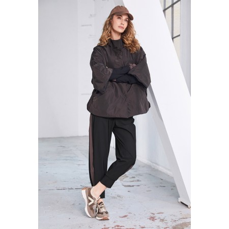 Naya Naya Black And Cocoa Cuff Detail Slim Trouser - Brown