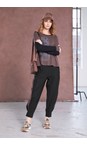 Naya Black / Cocoa Naya Black And Cocoa Cuff Detail Slim Trouser  
