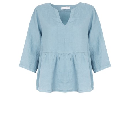 Amazing Woman Elodie Ice Linen Peplum Top - Off-White