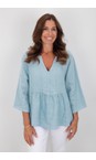 Amazing Woman Ice Elodie Ice Linen Peplum Top  