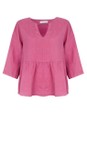 Amazing Woman Pink Elodie Pink Linen Peplum Top  