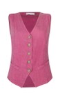 Amazing Woman Pink Kitty Pink Linen Waistcoat  