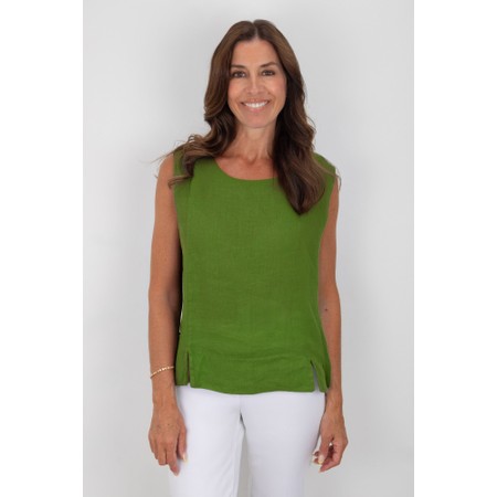 Amazing Woman Lucie Asparagus Linen Cami Top - Green