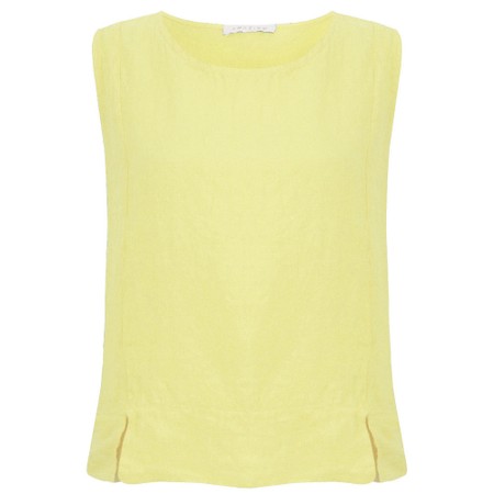 Amazing Woman Lucie Pale Yellow Linen Cami Top - Yellow