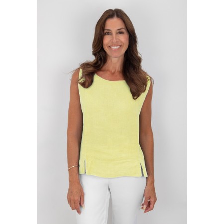 Amazing Woman Lucie Pale Yellow Linen Cami Top - Yellow