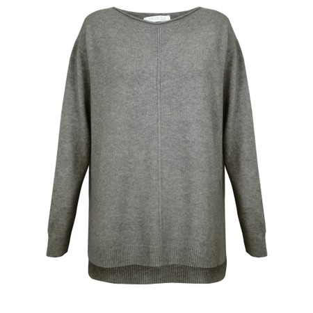 Amazing Woman Maggie Grey Marl Seam Front Supersoft Jumper - Grey