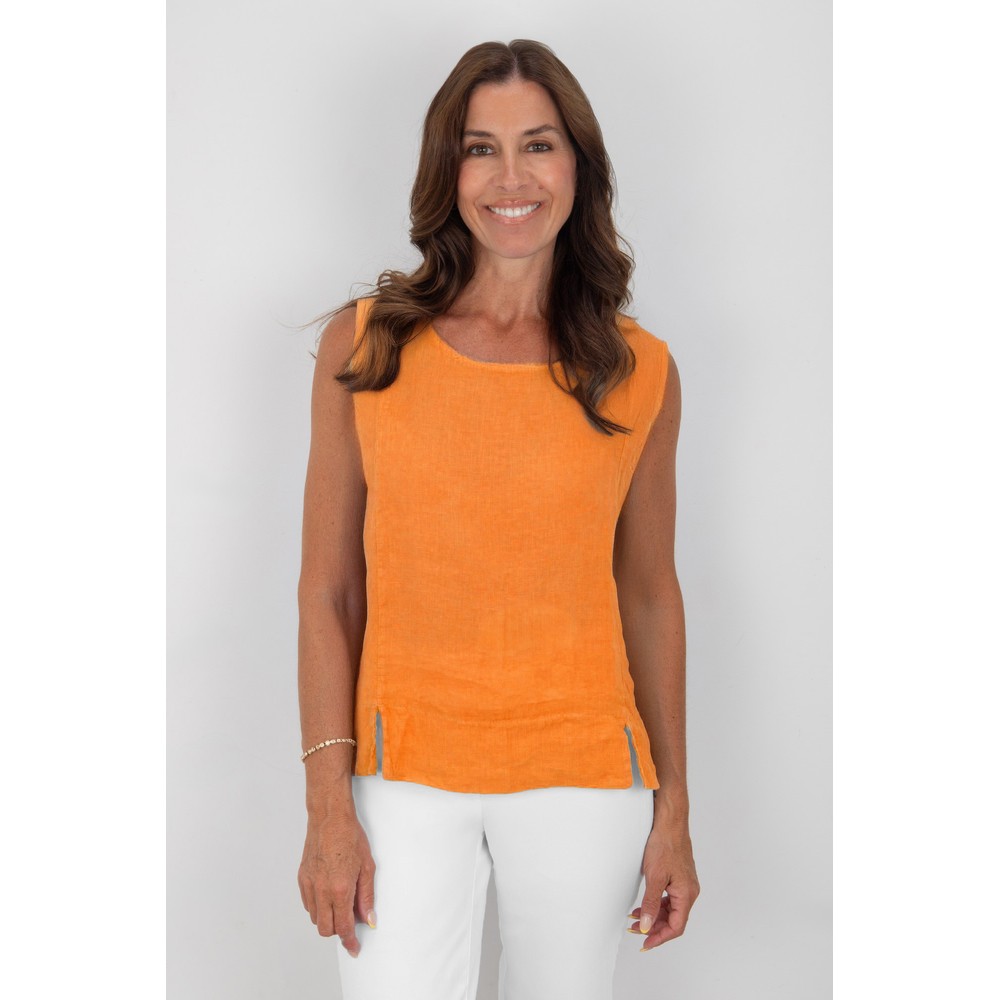 Amazing Woman Lucie Sun Orange Linen Cami Top Sun Orange