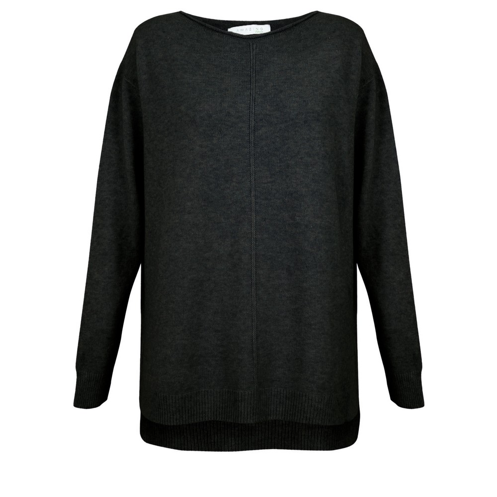 Amazing Woman Maggie Charcoal Seam Front Supersoft Jumper Charcoal