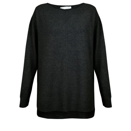 Amazing Woman Maggie Charcoal Seam Front Supersoft Jumper - Black