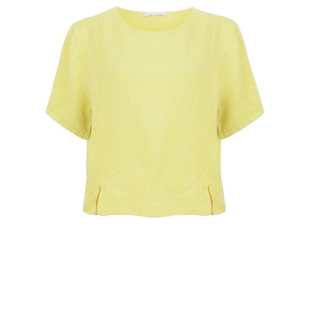 Amazing Woman Lucie Pale Yellow Short Sleeved Linen Top - Yellow