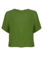 Amazing Woman Asparagus Lucie Asparagus Short Sleeved Linen Top  