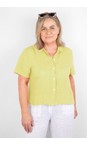 Amazing Woman Pale Yellow Marilyn Pale Yellow Boxy Linen Shirt  