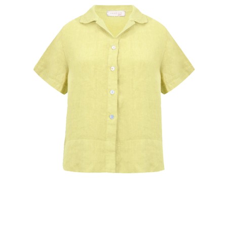 Amazing Woman Marilyn Pale Yellow Boxy Linen Shirt - Yellow