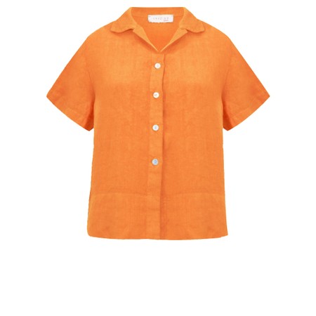 Amazing Woman Marilyn Sun Orange Boxy Linen Shirt - Orange
