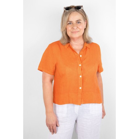 Amazing Woman Marilyn Sun Orange Boxy Linen Shirt - Orange