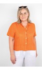 Amazing Woman Sun Orange Marilyn Sun Orange Boxy Linen Shirt  